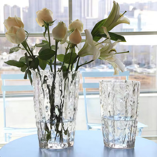 Casual Classy Design Bohemian Crystal Glass Vase Oval Bark Oval Pumpkin Creative Vase