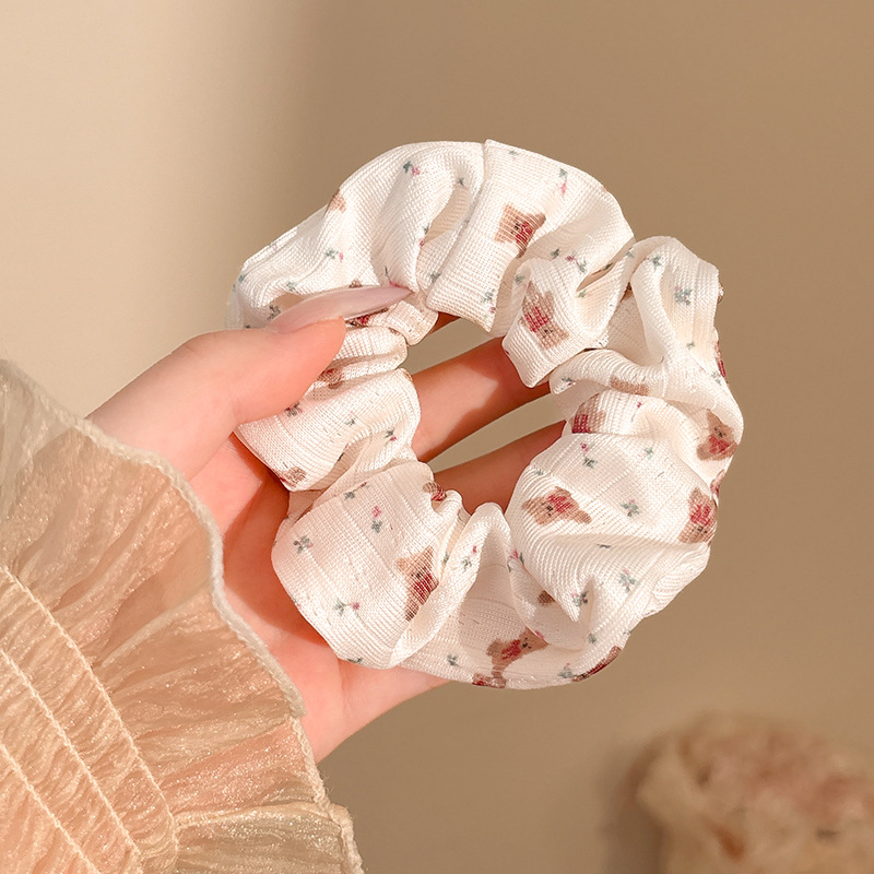 Coletero Scrunchie de Encaje con Flor de Alta Elasticidad para Mujer