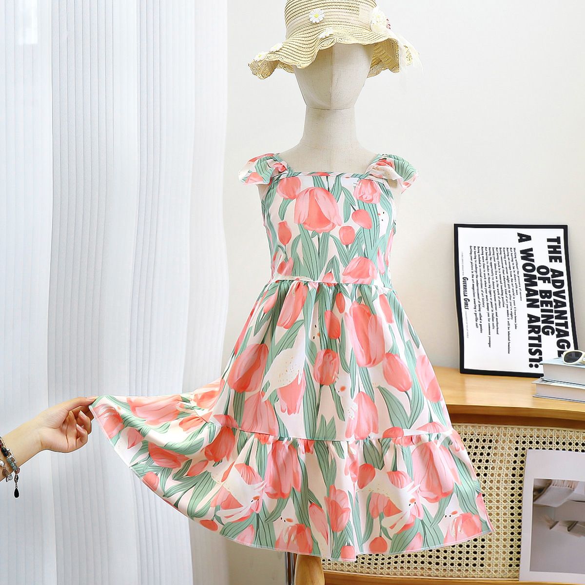 Children's New dress Girl's Floral Princess Dress Baby Girl's Thin Slip Dress Fresh Style Mori Style Casual Dress