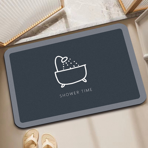 Modern minimalist bathroom door mat: dirt-resistant, non-slip, water-absorbent, and quick-drying diatomaceous earth floor mat—available for drop shipping.