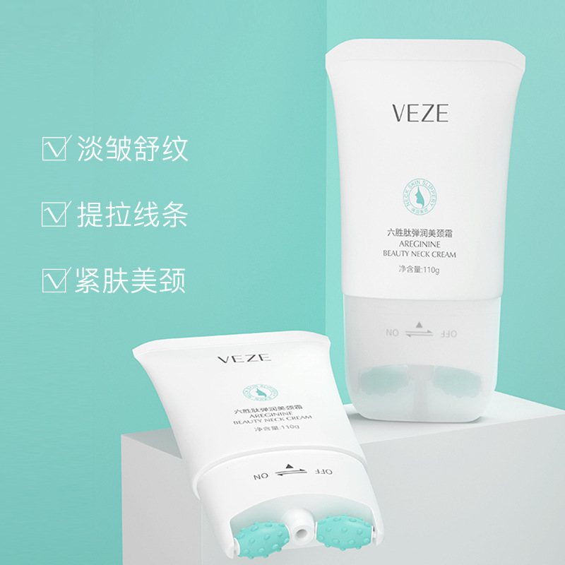 Fanzhen Six Peptide Neck Cream, Neck Massage Cream, Neck Mask, Diminishing Neck Lines, V-Shaped Double Roller Neck Cream