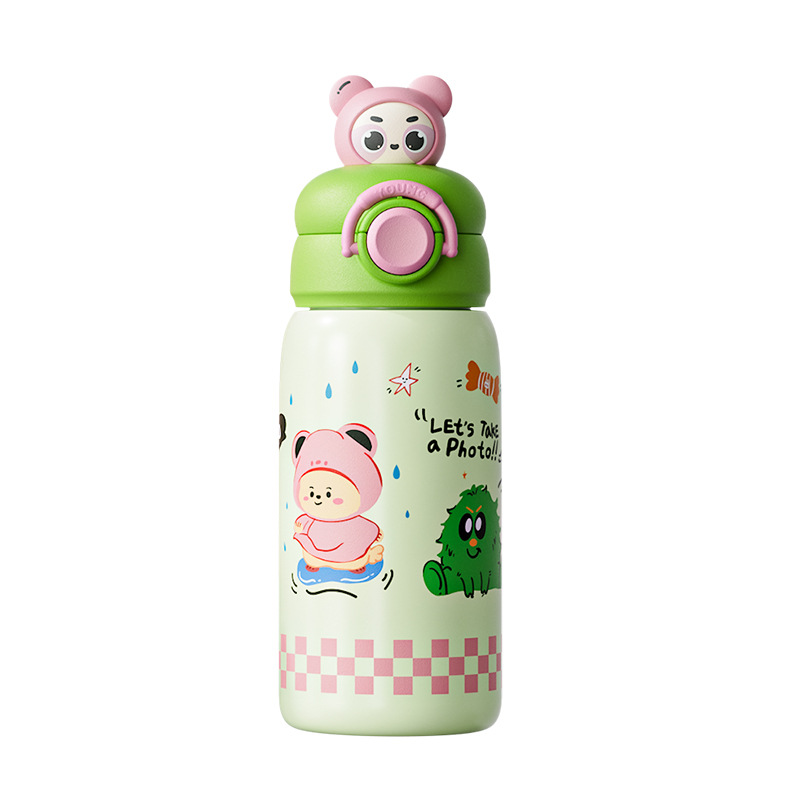 Impresión 3D de alto valor facial Taza de calor original muñeca de dibujos animados estudiantes taza de agua portátil creativa encantadora taza de paja para niños