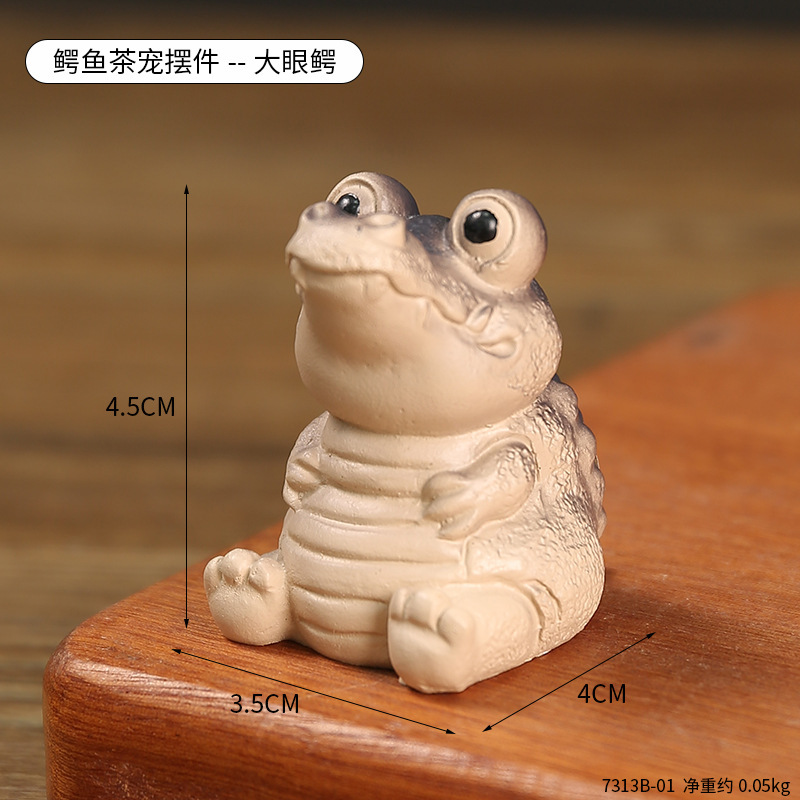 7313B-01 악어 차 애완 동물 장식품 - 큰 눈 악어