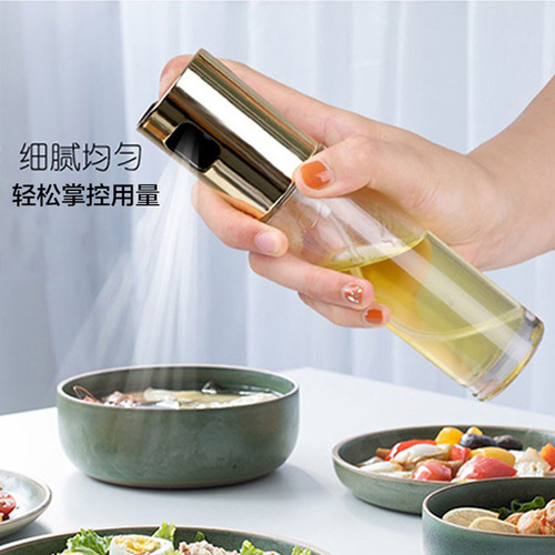 Creative glass spray oil bottle spray oil bottle atomized seasoning bottle push spray oil bottle soy sauce pot