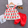 Summer clothing girl's, summer set, children's cotton T-shirt, 0-1-2-3 years, Korean style