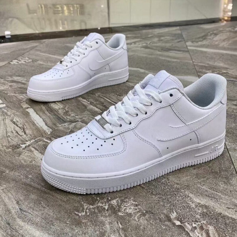 Pure Original Air Force One Pure White Sneakers, Top Layer Leather White Shoes for Men and Women, Couple's Air Cushion Rubber Sole Sports Casual Shoes Pure Original Air Force One Pure White Sneakers, Top Layer Leather White Shoes for Men and Women, Couple's Air Cushion Rubber Sole Sports Casual Shoes
