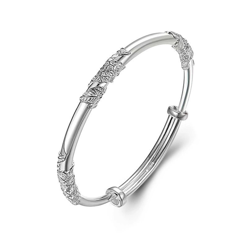 Bracelet 925 sterling silver, adjustable women's bangle, simple elegant design
