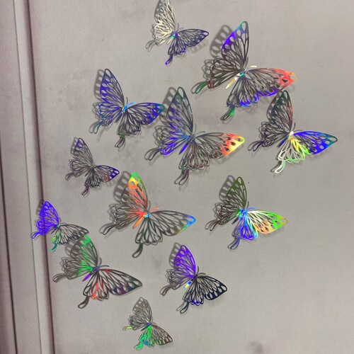 3D Stereo Simulation Paper Butterfly Concealer Nail Hole Cover Charming Sticker Bedroom Window Room Wedding Decoration Metal Texture