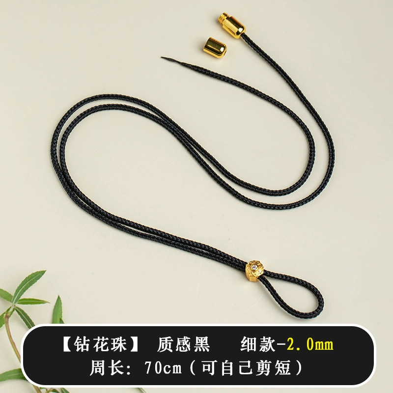 Ping An de alta gama cuerdas de collar colgante de oro cuerdas de mano tejida ocho tesoros brújula anillo cabeza de Buda