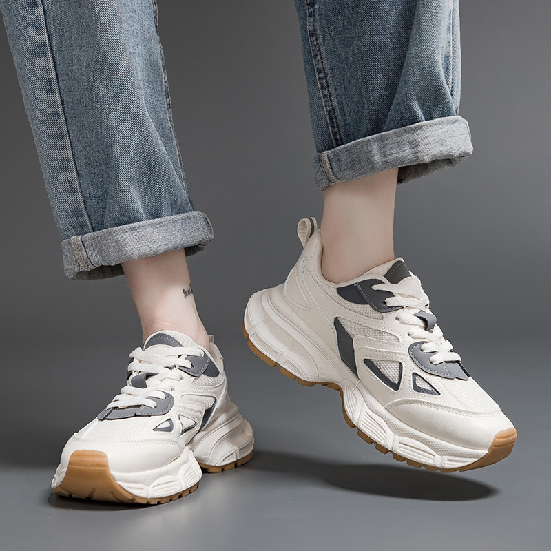 Zapatos estilo Dad para mujer, novedad otoño 2023, zapatos versátiles de suela gruesa que aumentan la altura, zapatos deportivos casuales a la moda 1102