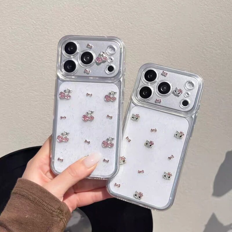 Korean-Style Resin 3D Glitter Cherry Phone Case Suitable for iPhone 17 Pro Max, Apple 16, New Models for iPhone 15, and iPhone 14 for Women