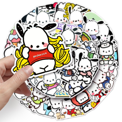 50 pieces of Pachaco Dog Graffiti Cross-border Cartoon Cute Gukka Sanrio DIY Phone Case Luggage Sticker Waterproof