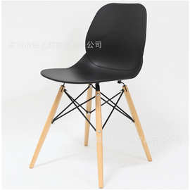 伊姆木脚塑料椅 塑木结合塑胶椅 全新PP料餐椅 奶茶店椅