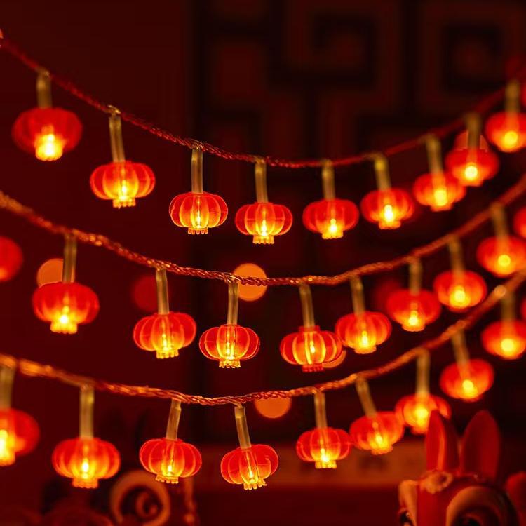 Bienvenido al Año Nuevo LED Lámparas de color pequeñas linternas Fu caracteres chinos decoración de primavera caracteres habitación decoración de Año Nuevo atmósfera