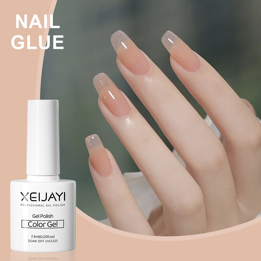 Nail Polish glue nude color ice transparent glue New Internet celebrity popular color jelly nude color nail phototherapy glue for nail salon
