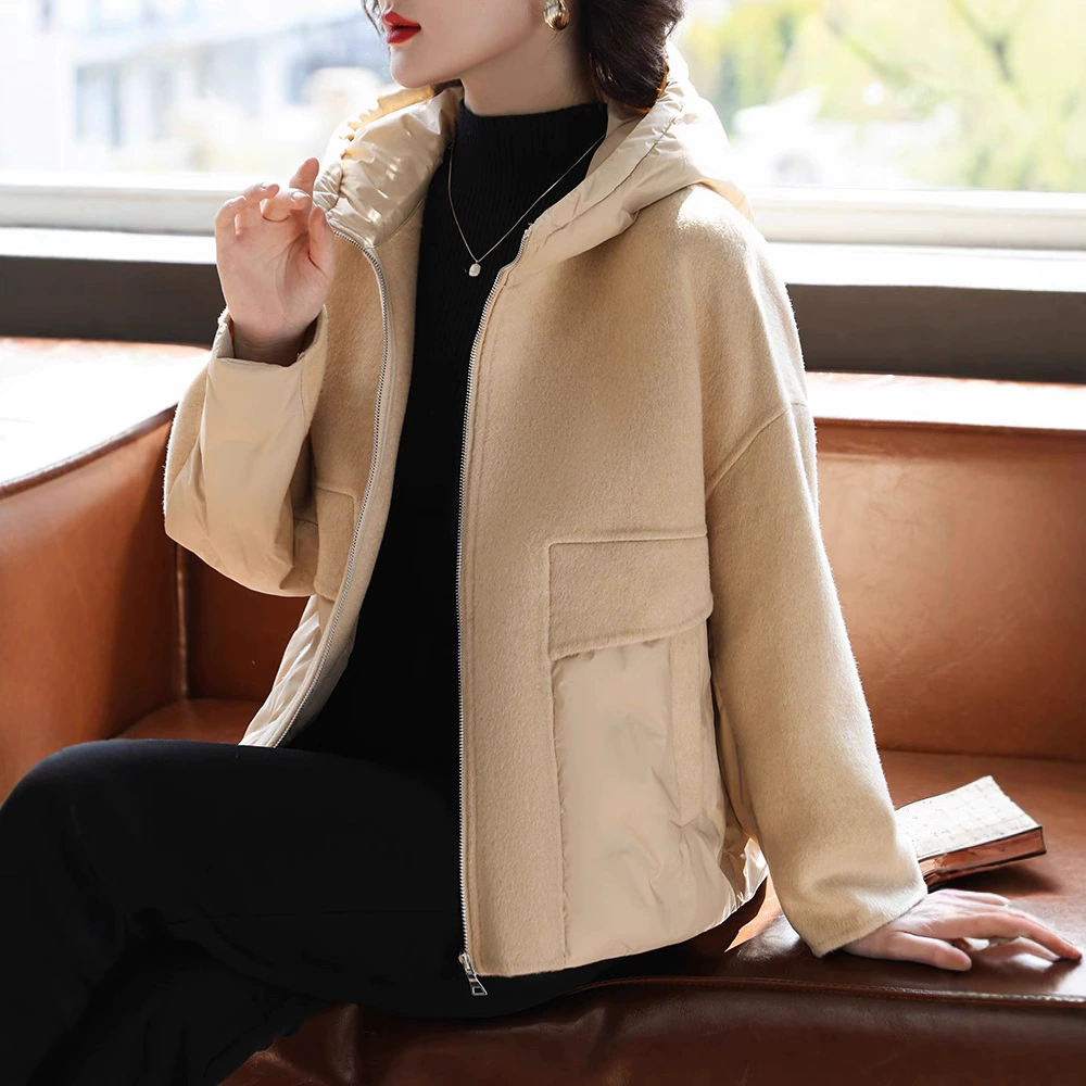 Мама зимняя куртка модный пуховик из шерсти