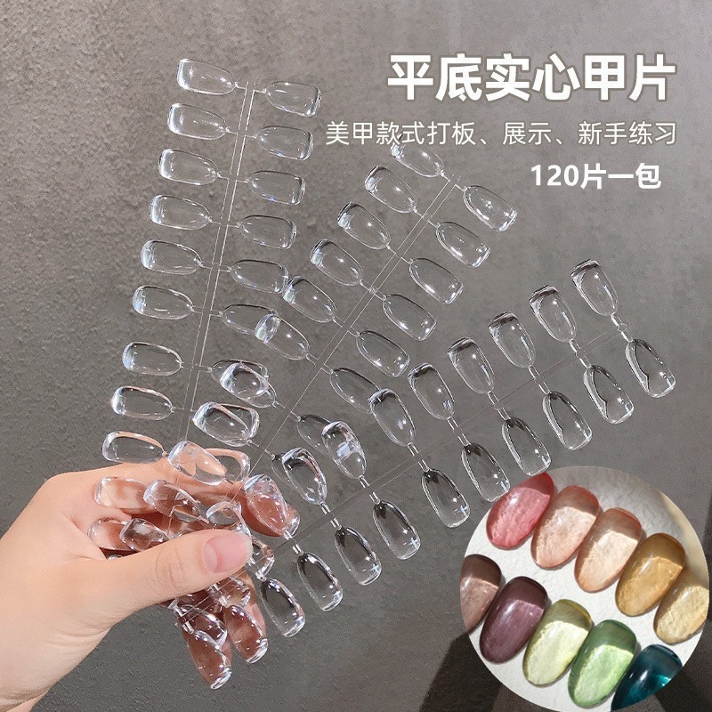 Herramientas de uñas transfronterizas 50 piezas de esmalte de uñas muestra de pegamento de esmalte de uñas, tarjeta de color trapezoidal puntiaguda de cabeza plana, pieza de práctica de uñas
