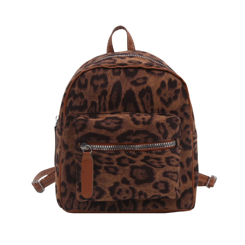 Multiplicado de peluche otoño invierno de moda nicho mochila de hombro, leopardo de mujer caliente, mochila de alta calidad.