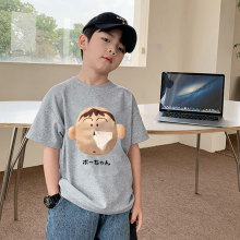 阿呆男女童抽纸t恤夏季短袖中大儿童随身抽纸实用ins潮火休闲装