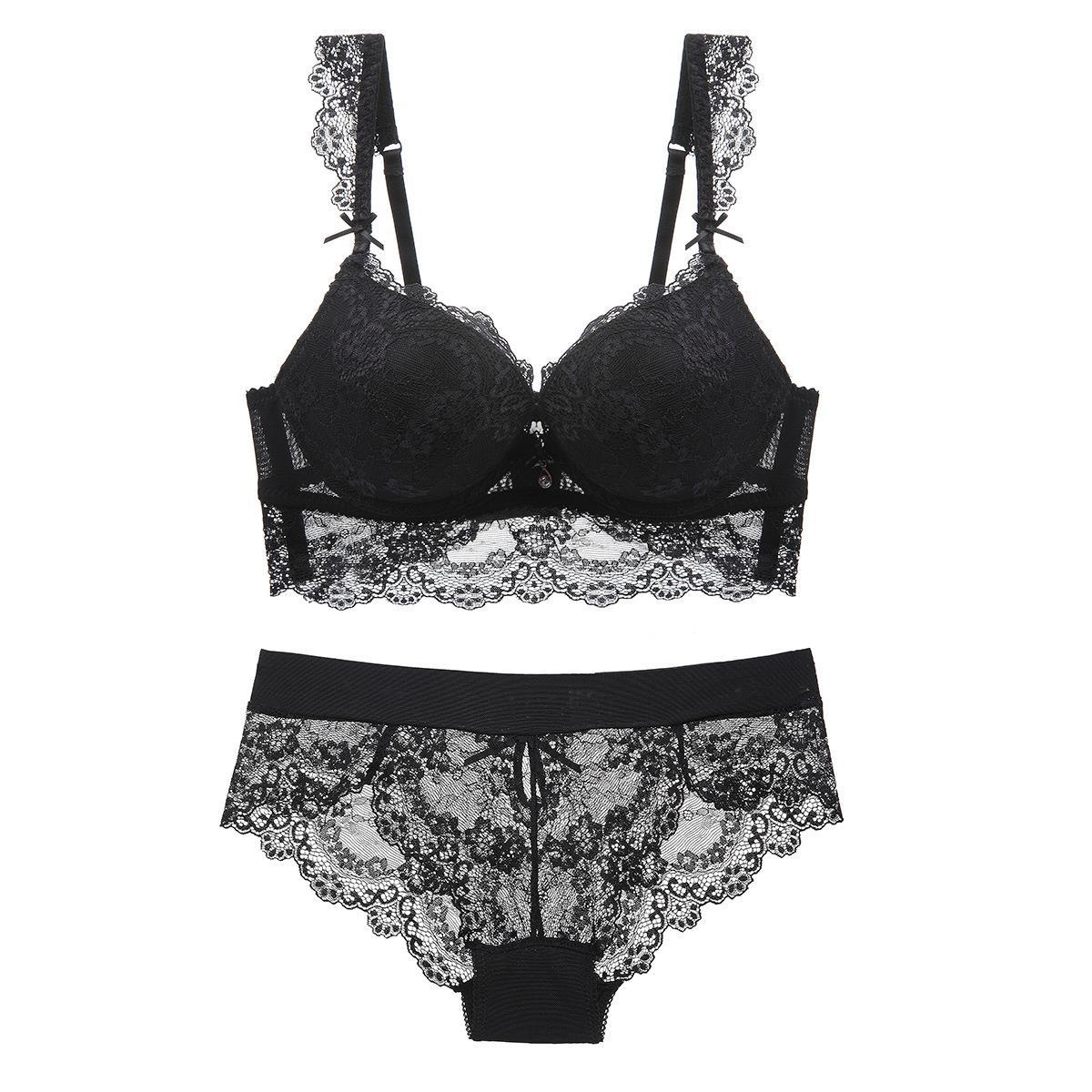 Conjunto de sutiã e calcinha em renda para mulher sexy_voghion.com