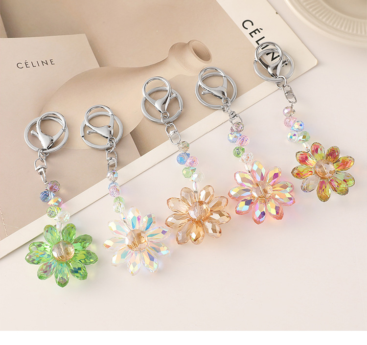 Cute Alloy Flower Women's Bag Pendant Keychain display picture 1