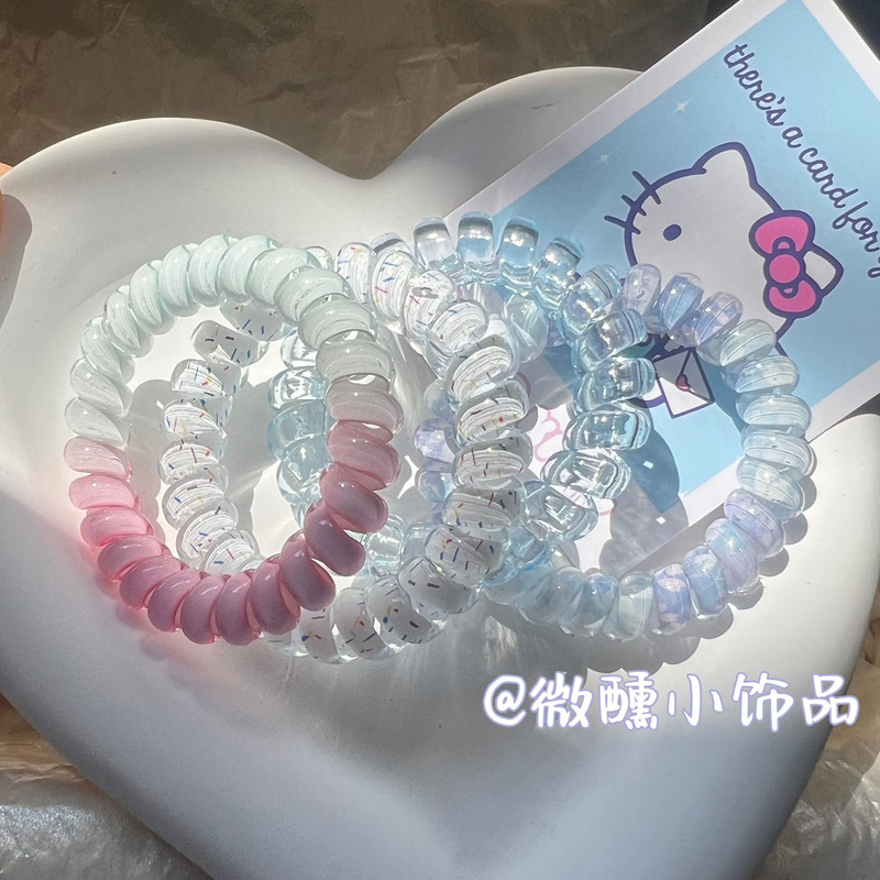 Berry Frozen Ice Cream ~ Four-leaf Clover Telephone Line Hair Ring Coconut Wave Dot Summer Fresh All-match Daily Durable Berry Frozen Ice Cream ~ Four-leaf Clover Telephone Line Hair Ring Coconut Wave Dot Summer Fresh All-match Daily Durable