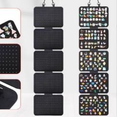 新品5ページフェルトアクセサリーイヤリング収納棚壁掛けバッジピン整理袋折り畳み式フェルト掛け袋