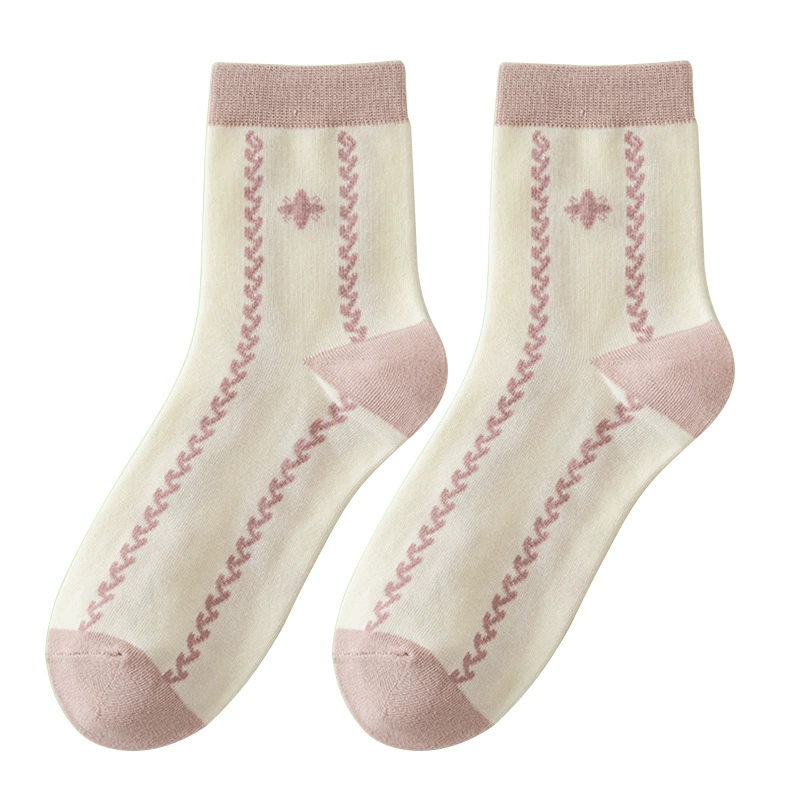 Tide, Japanese thin cartoon knee socks for leisure, mid-length