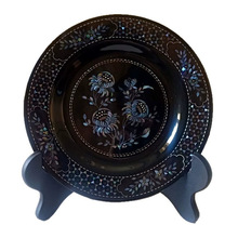 非遗螺钿漆器盘贝壳镶嵌餐盘小碟漆盘手工钿螺果盘茶杯托圆盘摆件