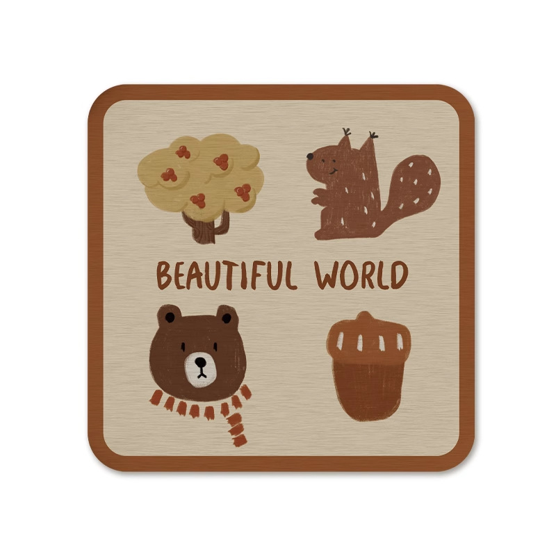 Posavasos de café de oficina de dibujos animados, posavasos de escritorio, posavasos de agua redondos, almohadillas absorbentes de agua de barro de diatomeas, encimera de secado rápido