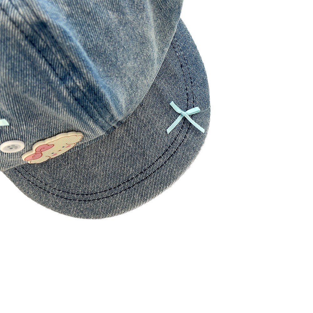 Coreano lindo perro arco vaquero sombrero nube para mujeres primavera y otoño nuevo estilo de cabeza grande dulce octogonal sombrero pintor