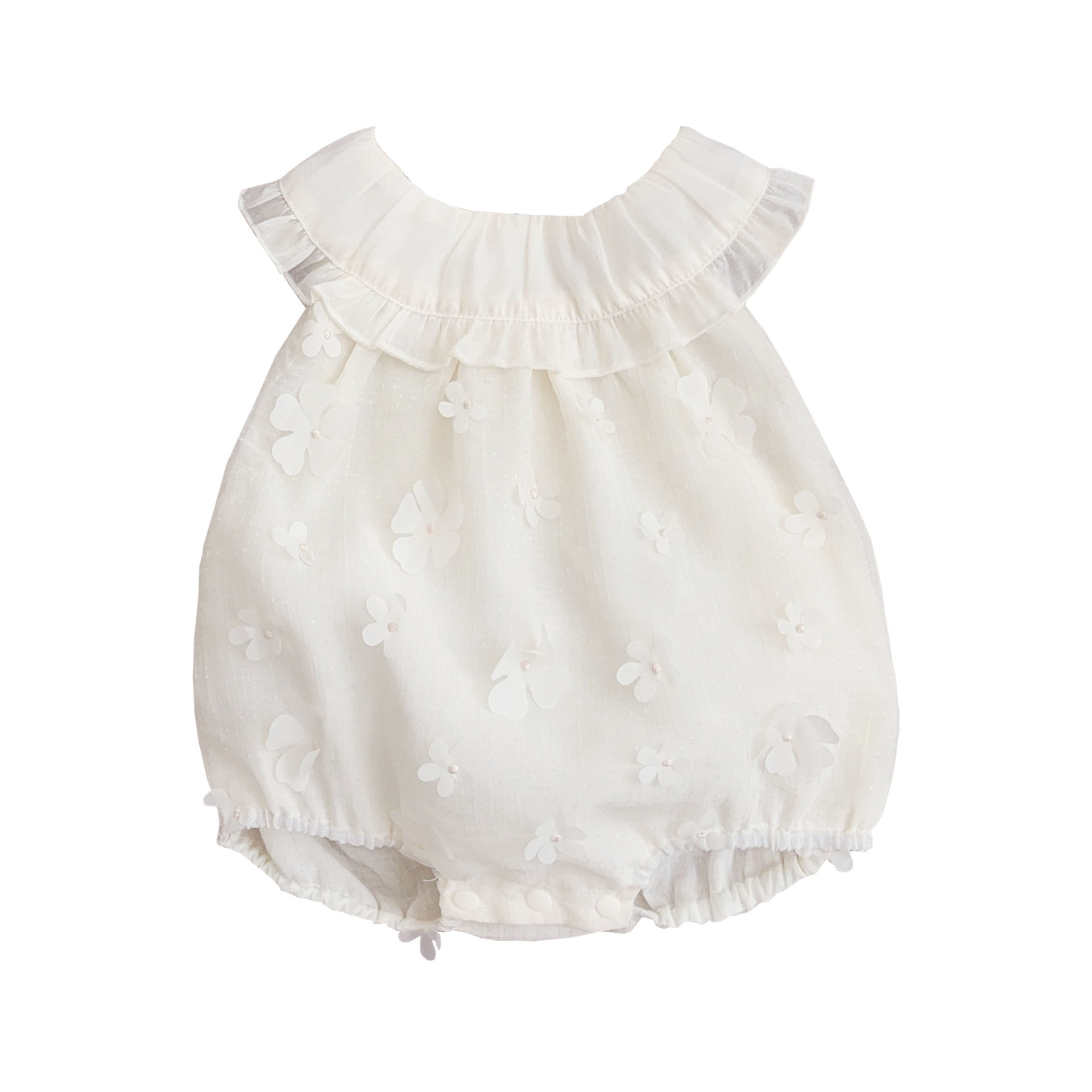 Linda princesa flor mamela sin mangas 2025 verano nuevo tipo A bebé ligero dulce mono bolsa de pedo