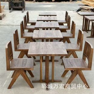 Old Elm Tea Table Retro B&B Hotel Leisure Dining Table Small Apartment Balcony Table Solid Wood Folk Tavern Coffee Table