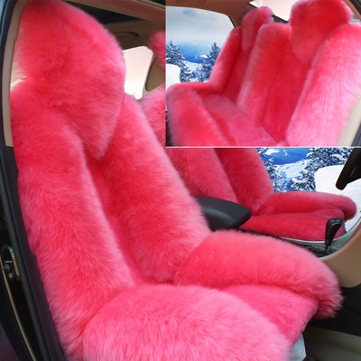 Universal seat cover: winter wool pad warm thickened car - grand-ambition-in-pink-the-vehicle-has-five-seats
