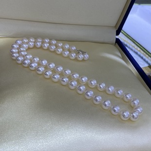 7-10mm Freshwater Seerless Strong Light Pearl Necklace Mother Chain Full Bead Chain S925 Silver Buckle Zhuji Pearl Mother's Day