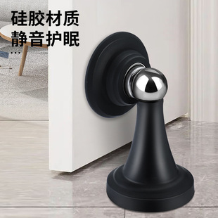 New Silicone magnetic suction floor suction punch-free mute anti-collision thickened door stop stainless steel door stopper strong magnetic door stopper