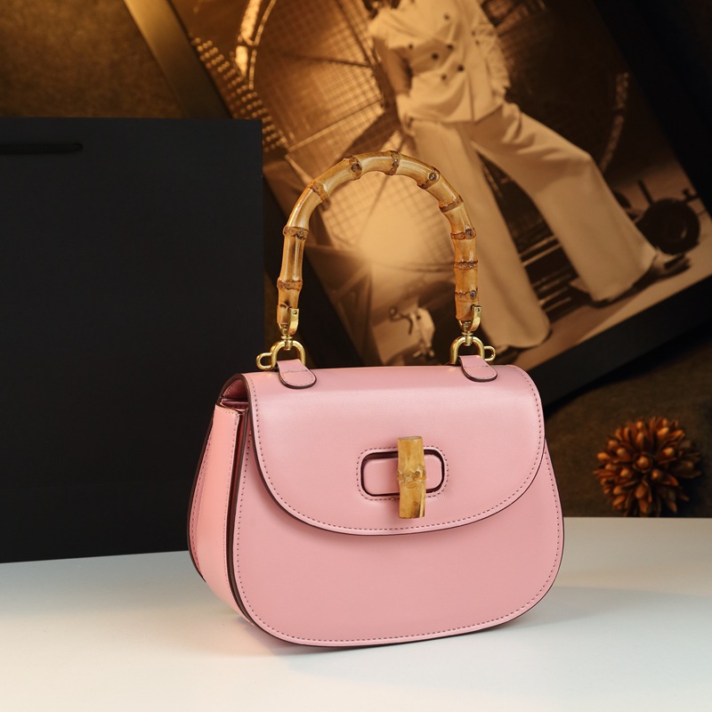 Bamboo Joint Handle Handbag Retro Saddle Bag Genuine Leather Women's Bag 2025 New Arrival Luxury Small Shoulder Crossbody Bag - Thumbnail 8