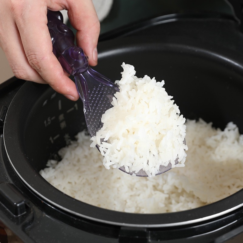 Creativo nuevo cucharas de arroz transparentes lindas conejos no pegajosas arroz tridimensional pala casera cucharas de arroz de plástico