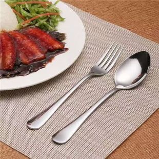 1010 Stainless Steel Water-Throwing Spoon Cross-Border High-Value Tableware Household Spoon Hotel Steak Western Food Spoon Fork Flat-Throwing