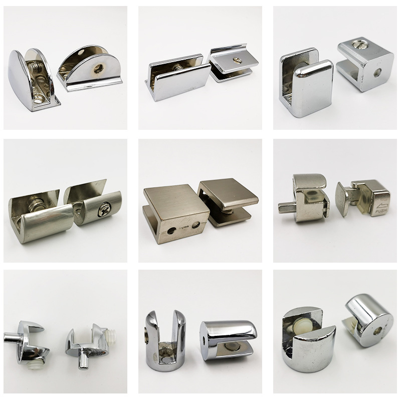 Glass Clamp fixed Clamp adjust Bracket Glass hardware parts Wine cabinet Clip alloy A partition Laminates folder