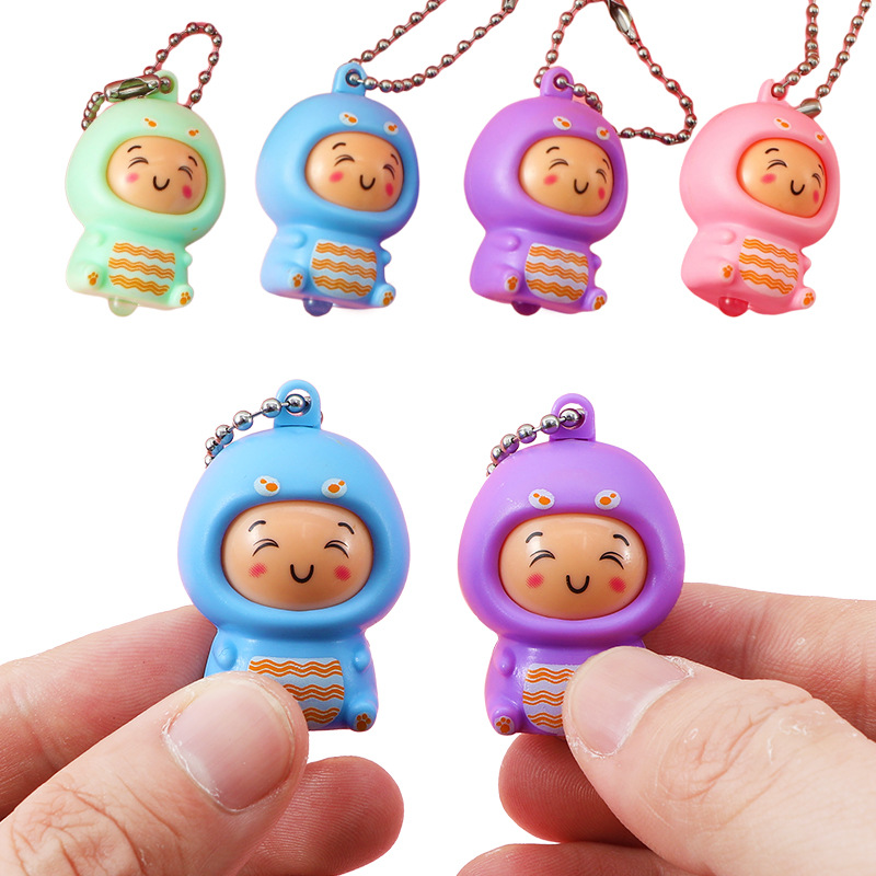 Accesorios de joyería de luces nocturnas de dibujos animados tridimensionales pequeños adornos creativos llaveros colgantes de fiesta lindos juguetes acrílicos