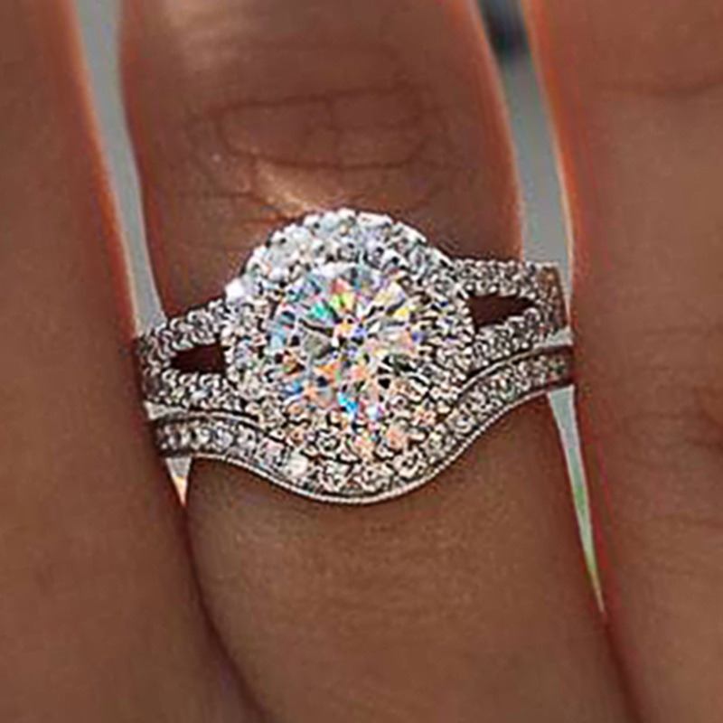Zircon Inlay Material Rings Classification 1 Set Fashion Geometric Copper Inlay Zircon Rings