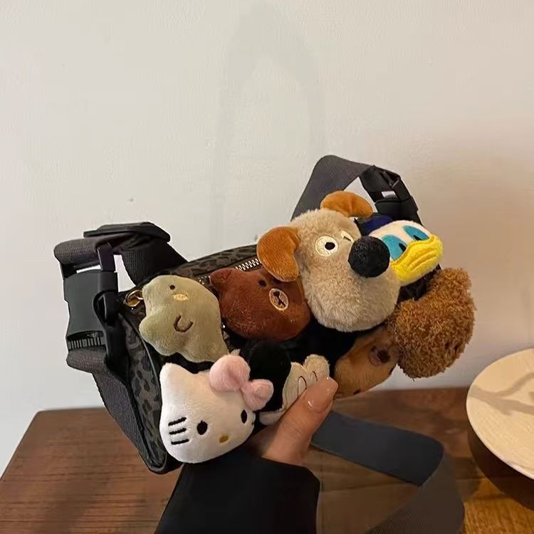 호피무늬 크로스 펜던트 버킷백 [빈그린]