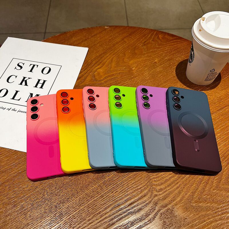 Suitable for Samsung S26Ultra Magnetic Phone Case Two-Color Gradient Note20 All-Inclusive Anti-Fall A57 Cross-Border A17