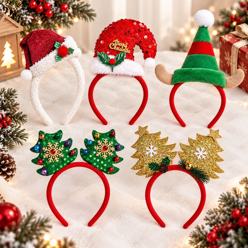 New Christmas-themed headbands, Santa hats, and hair accessories for women and children, perfect for creating a festive atmosphere and as photo props New Christmas-themed headbands, Santa hats, and hair accessories for women and children, perfect for creating a festive atmosphere and as photo props