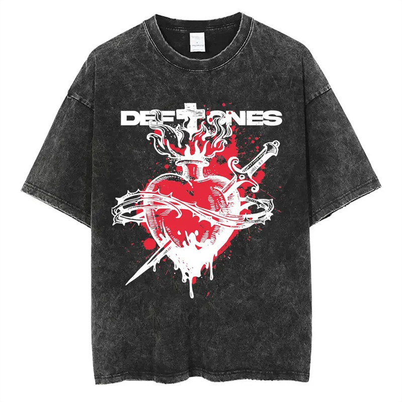 Vintage Rock and Rolls Deftones Cat Graphic T-Shirt Men and