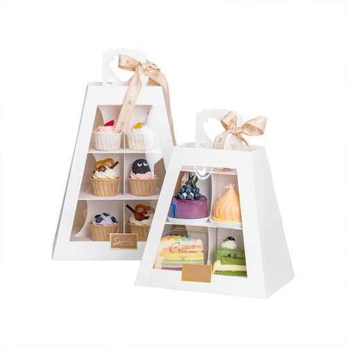Cup cake packaging box, cup cake box, Western pastry double layer mousse dessert table, multi-layer nine-square grid packaging box
