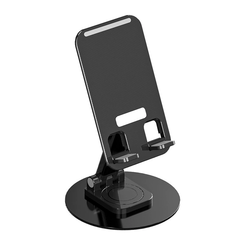 Adjustable Aluminum Alloy Phone & Tablet Stand, 360° Rotation, Foldable, Up to 12.1"