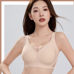 原创夏季软支撑大胸内衣女薄款无钢圈胸罩聚拢舒适无痕背心式文胸