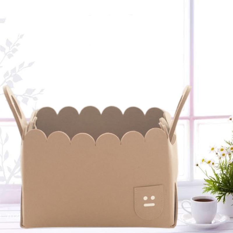 [Cesta de almacenamiento de fieltro] transfronterizo Nueva cesta de almacenamiento de fieltro escritorio multicolor habitación de los niños dormitorio sala de estar cesta de almacenamiento